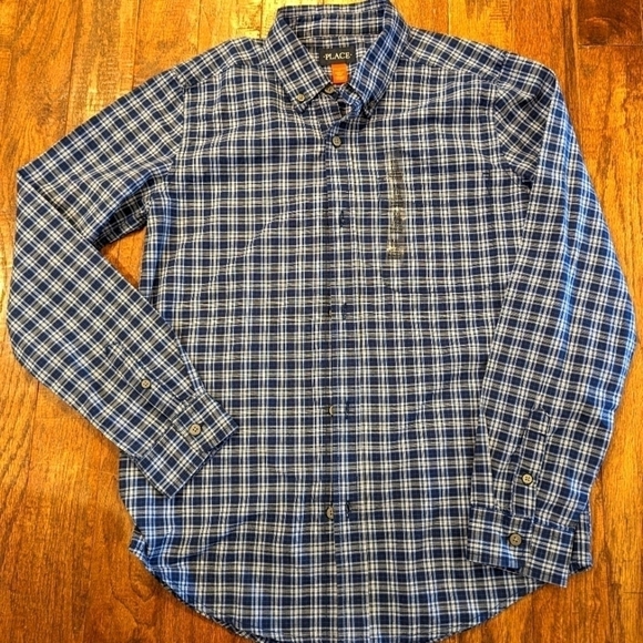 Children's place Boys plaid collared Shirt, Youth XXL. New with tags - Picture 2 of 5
